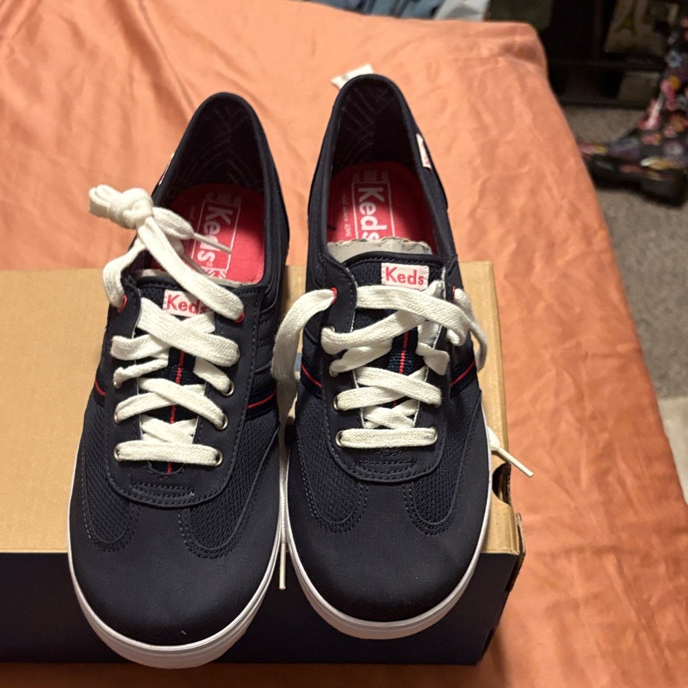 Keds Navy and White Flats